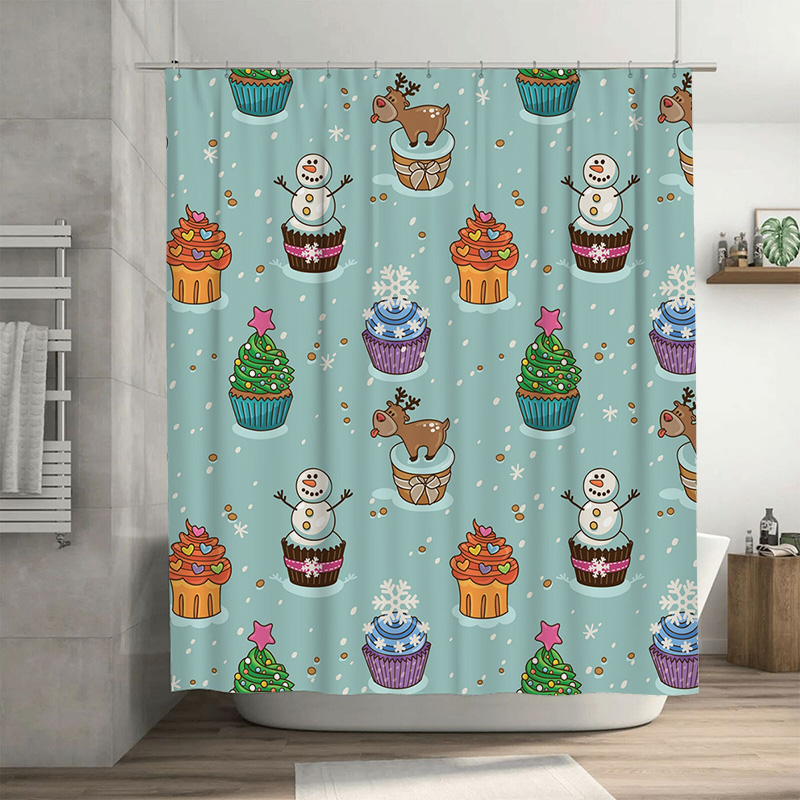 Home Bathroom Ideas - TU Büyüleyici Noel Duş Perdesi Şenlikli