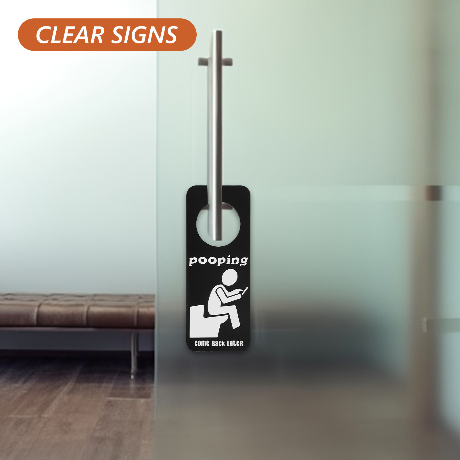 Home Bathroom Occupied Sign - Banyo Kapısı Meşgul Gösterge Levhası Komik