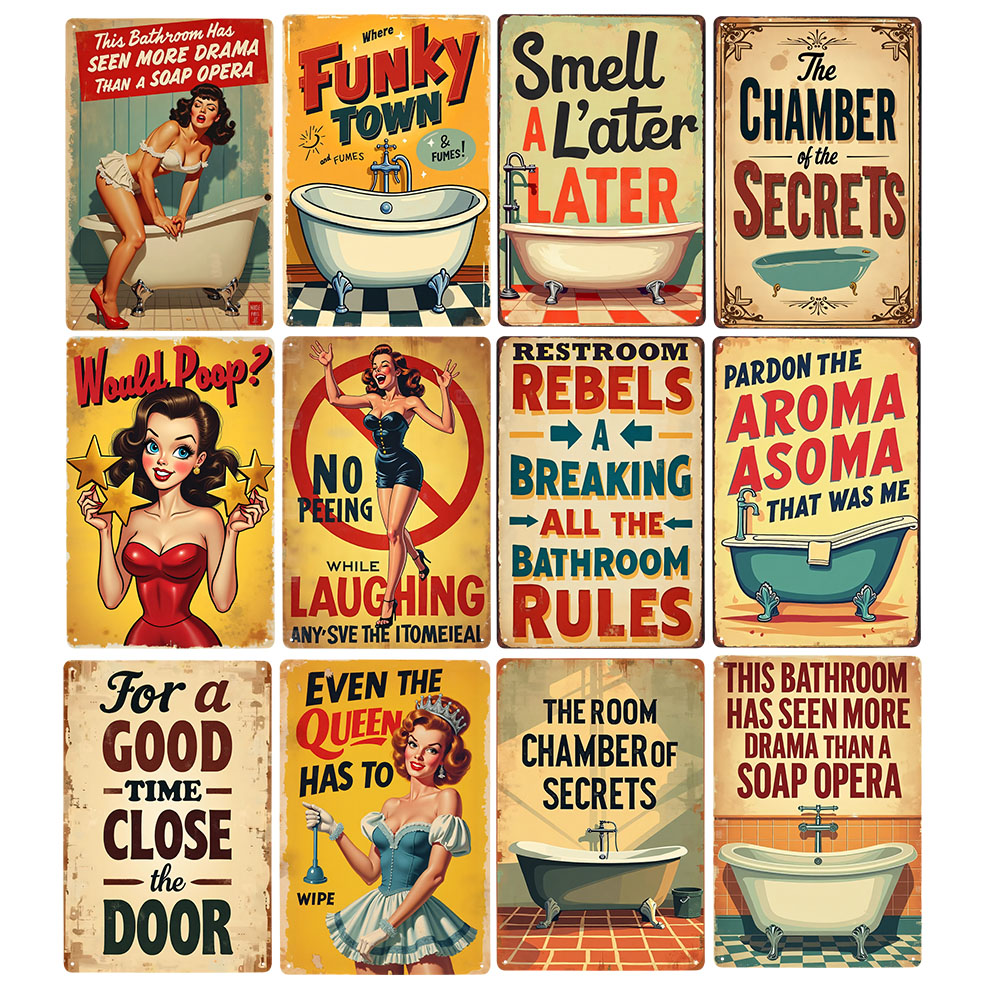 Komik Banyo Kuralları Vintage  - Home Bathroom Ideas incelemesi ve fiyatı