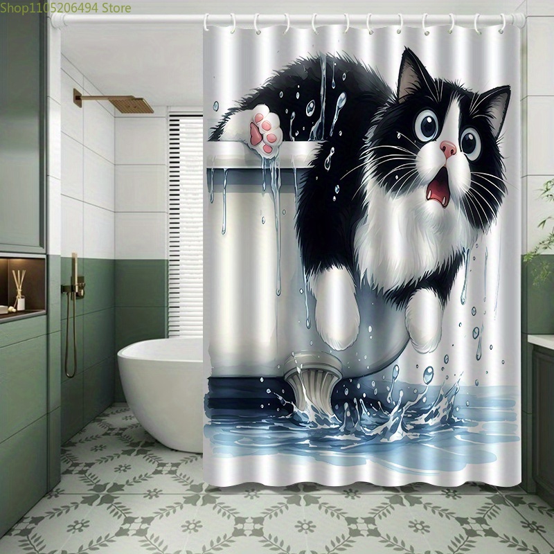 Komik Kedi Küvetten Duş Perdes - Home Bathroom Ideas incelemesi ve fiyatı