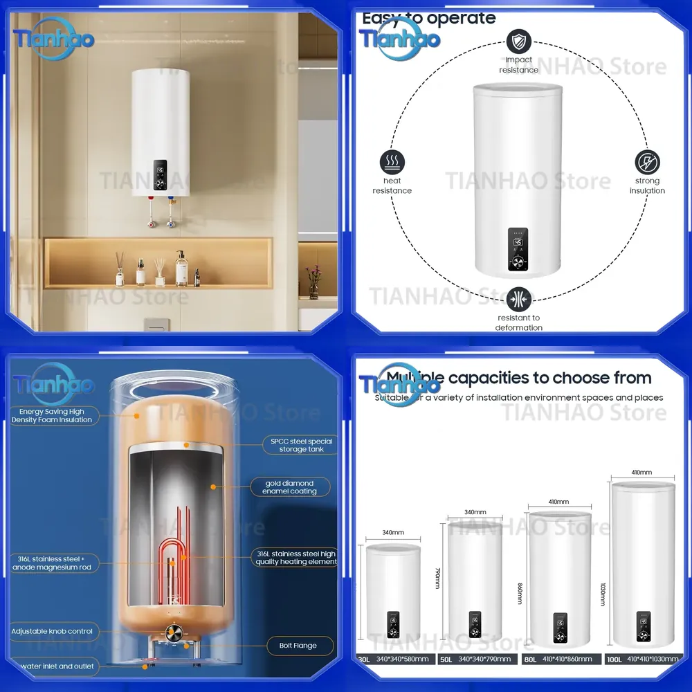 30L 50L 80L 100L 2200W Elektri - Home Bathroom Geyser incelemesi ve fiyatı